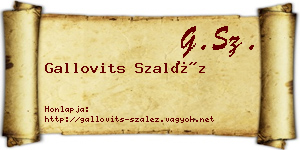 Gallovits Szaléz névjegykártya